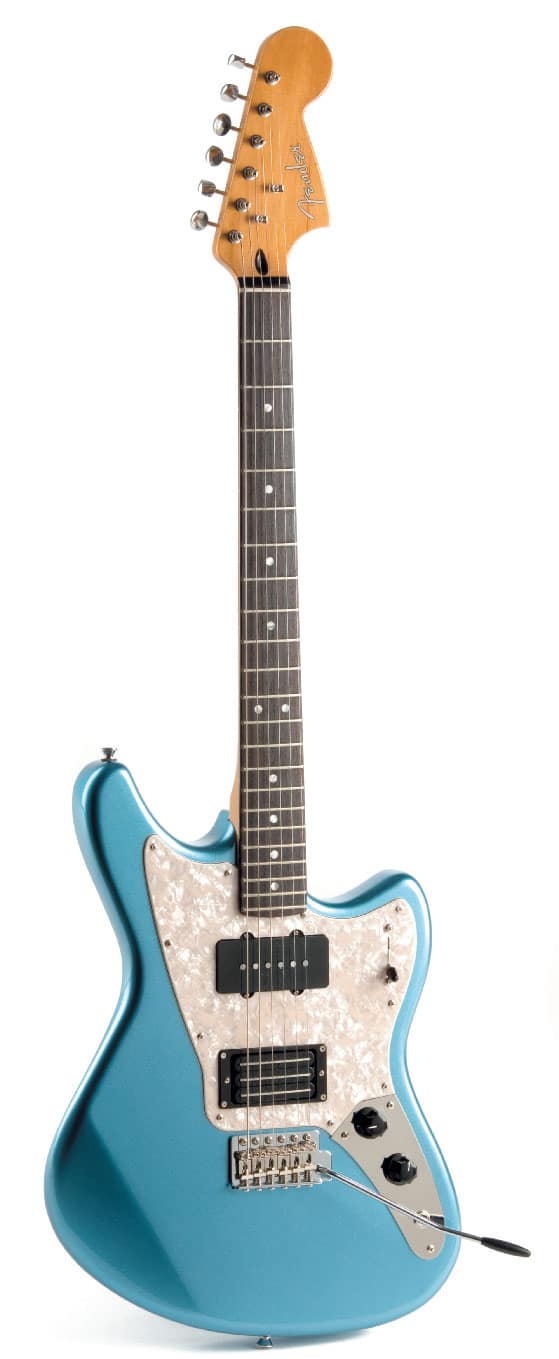 E-Gitarre von Fender im Sixties-Style, stehend