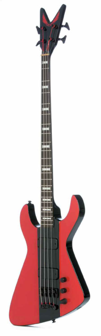 E-Bass Dean Demonator in rot, stehend