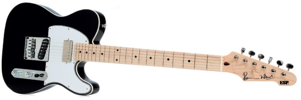 E-Gitarre von ESP im Telecaster-Stil plus Hals-Humbucker, schwarz/weiß