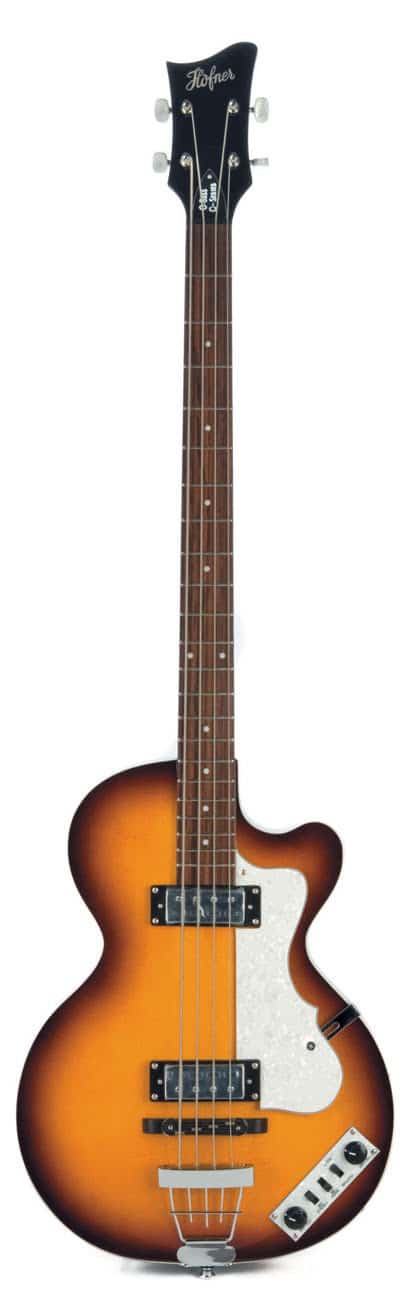 E-Bass von Höfner im Violinen-Design, stehend