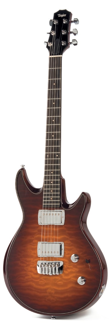 Solidbody-E-Gitarre von Taylor, stehend