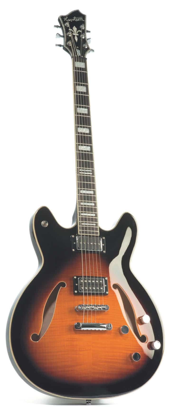 Semisolidbody-E-Gitarre von Hagstrom, stehend