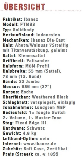 Ibanez Stoneman FTM33 Übersicht