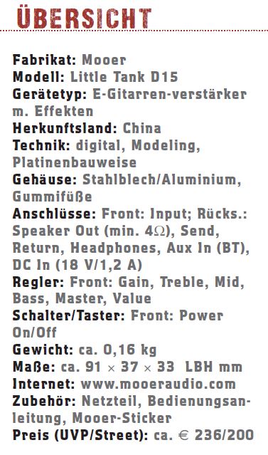 Mooer Little Tank D15